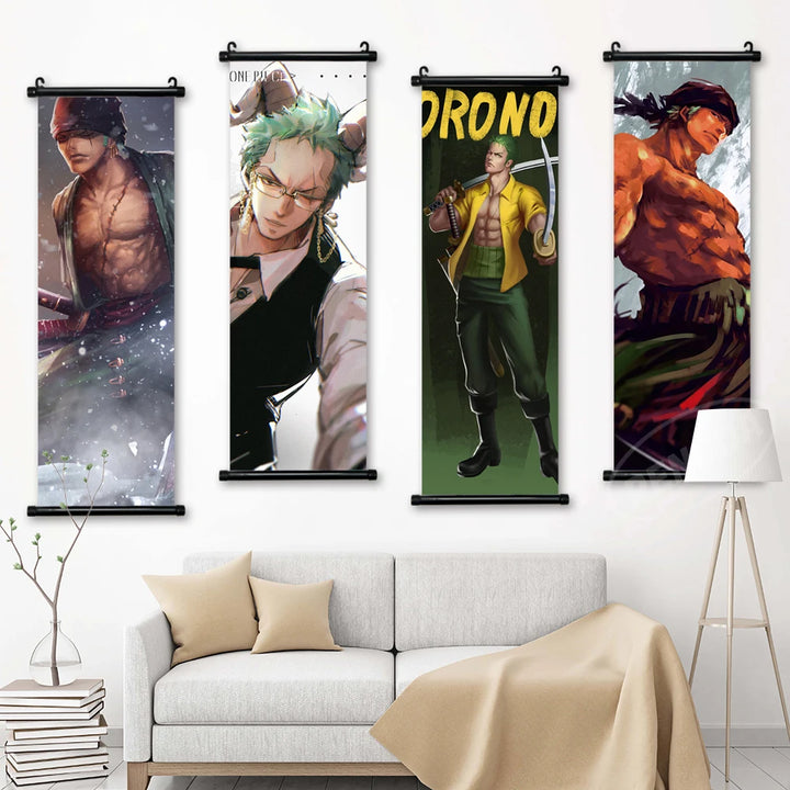 Canvas One Piece Wall Art Roronoa Zoro Prints Painting Luffy Hanging Scrolls Posters Japanese Anime Home Decor Modular Pictures